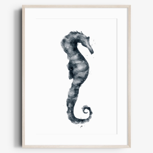 Other - Wall Art Watercolor Sea Horse Print Poster Unframed